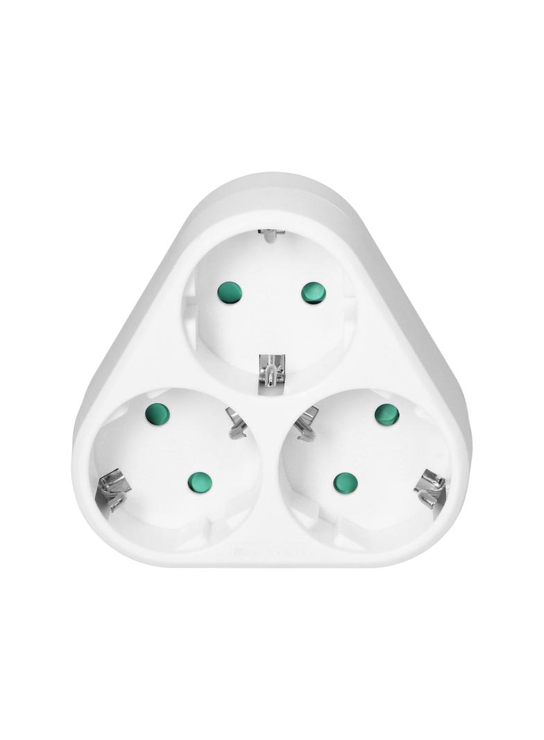 Rozgałęźnik trójkątny 3x2P+Z (Schuko), biały OR-AE-13178(GS) ORNO