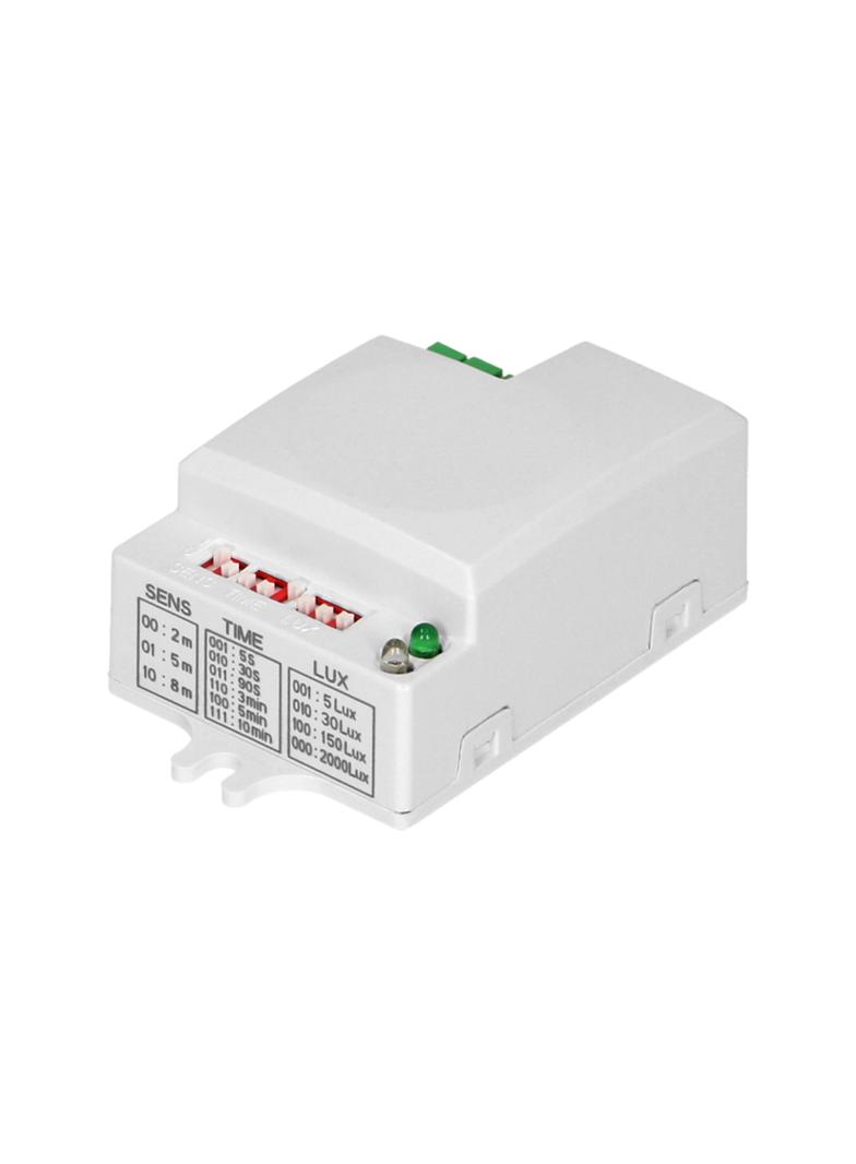 Mikrofalowy czujnik ruchu mini , 360°/180° z regulacją zworkową, IP20, 1200W