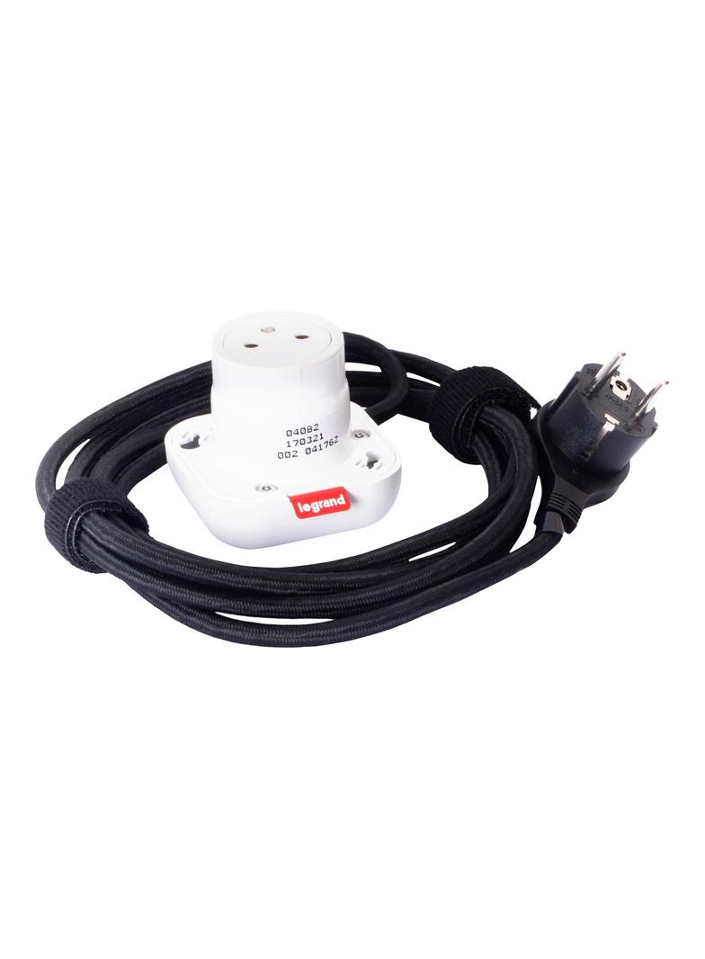 INCARA: ELECTR'ON - PODSTAWA 1X2P+Z - 2,5 M-BIAŁY, Legrand
