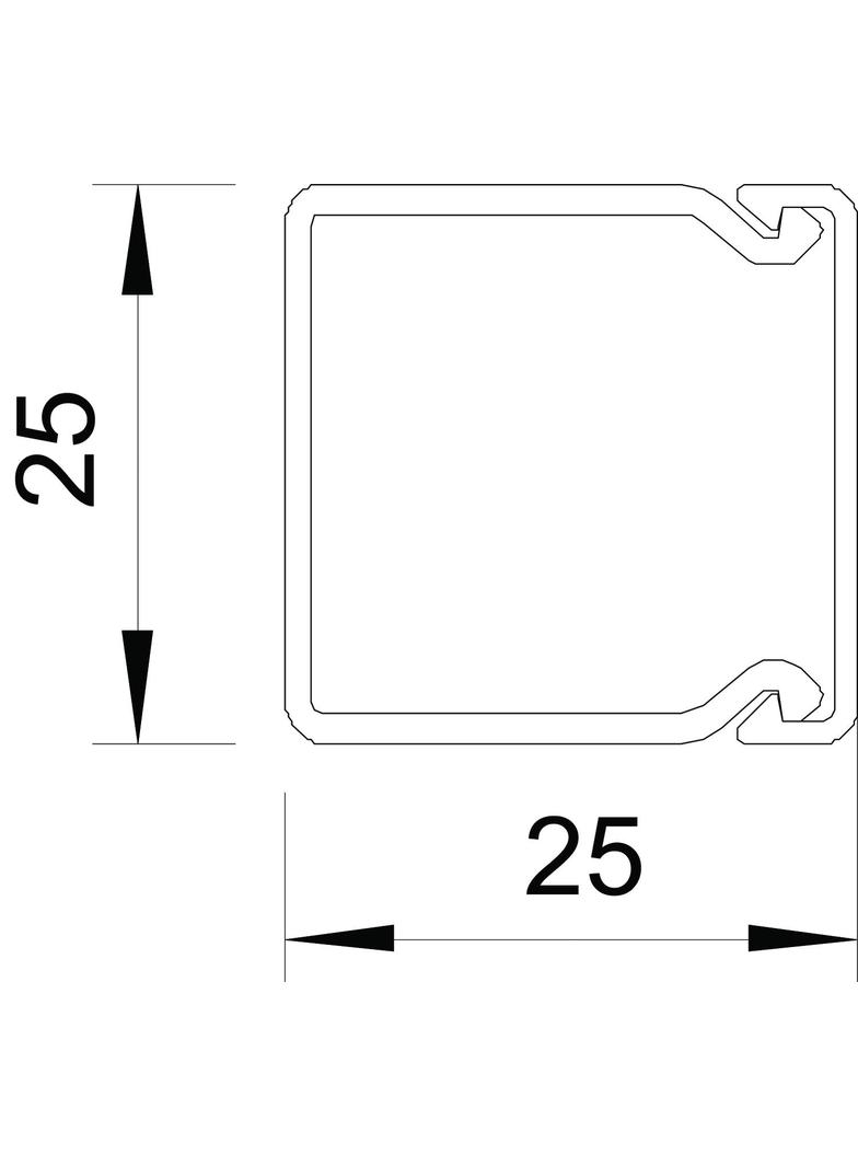 WDK 25025, KANAŁ ŚCIENNY I SUFITOWY 25X25X2000