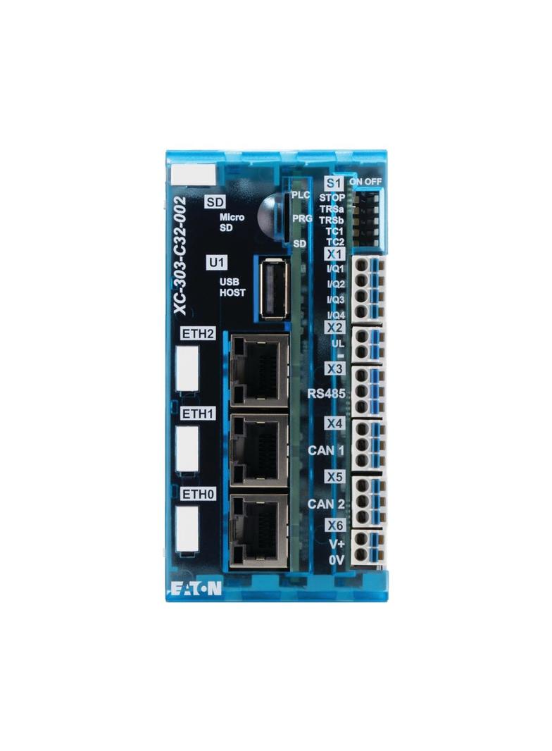 XC-303-C32-002 PLC XC300: CAN1 CAN2 RS485 ETH0 ETH1 ETH2 4DIO 191080 EATON
