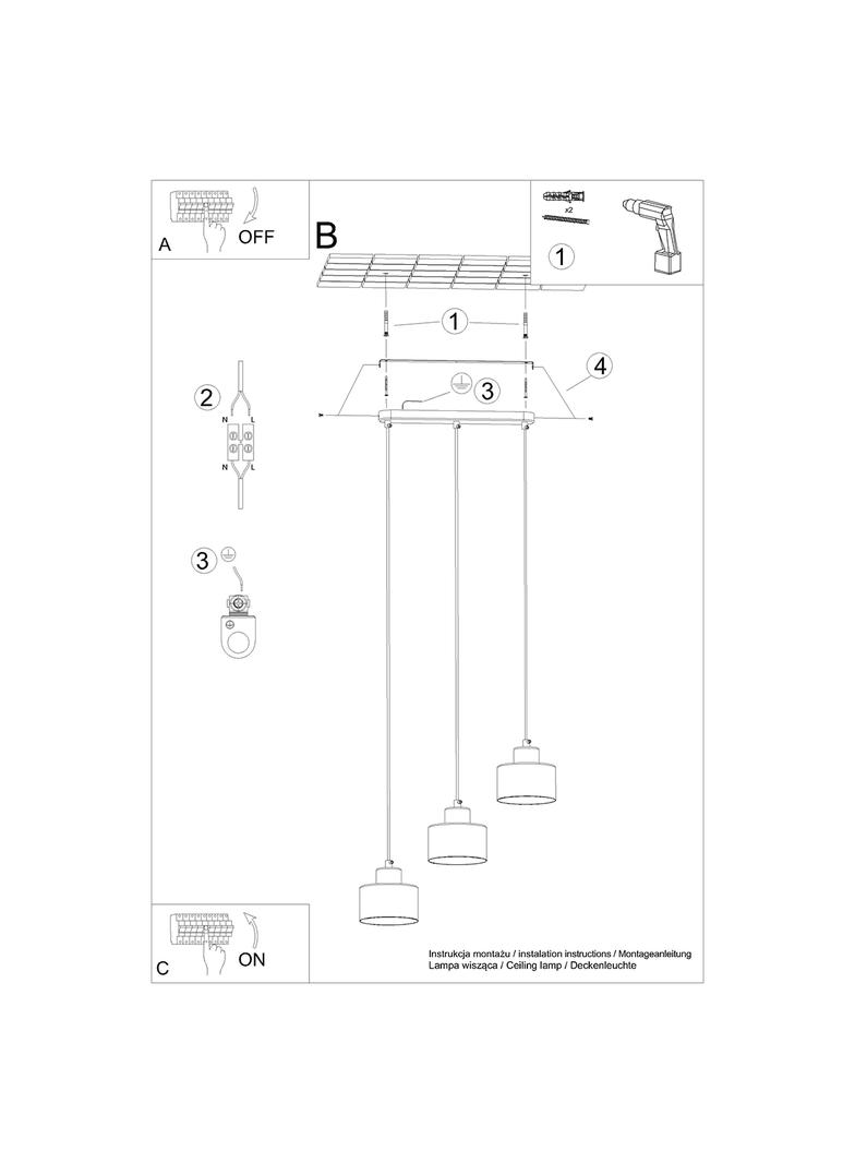 Sollux Lampa wisząca SAVAR 3 czarna SL.1133