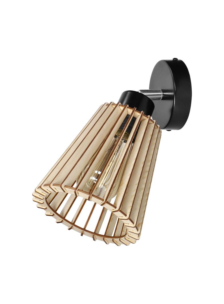 DELOS kinkiet 1P E27, max.60W, czarny, drewno