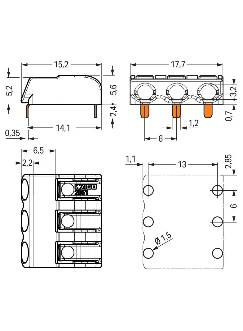 złączka THR do płytek drukowanych