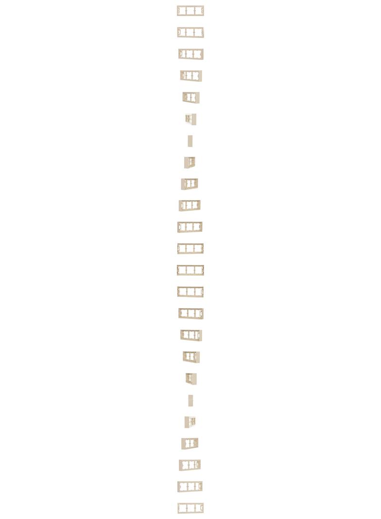 Simon 54 Premium Puszka natynkowa 3-krotna do ramek PREMIUM. Głębokość 35mm kremowy