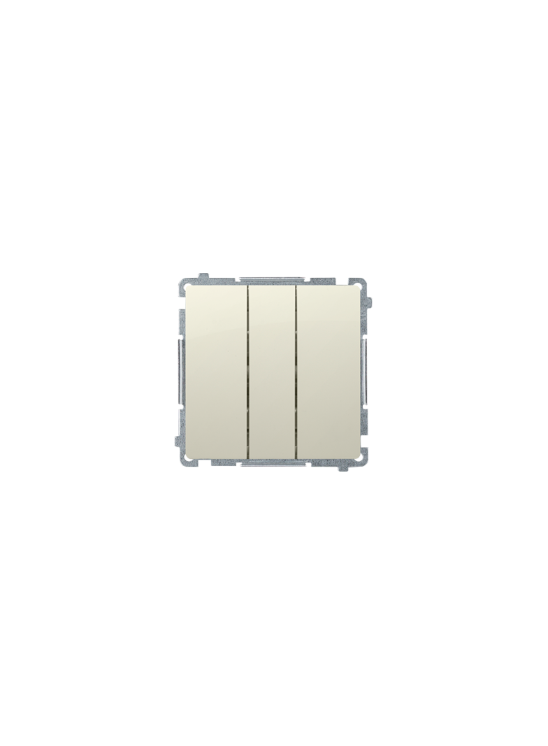 Simon Basic Przycisk potrójny z podświetleniem LED 10A 250V szybkozłączka beż BMP31L.01/12 KONTAKT