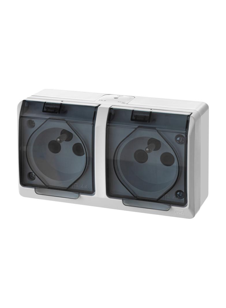 GNT HERMES 2x2P+Z IP44 biało-dymne