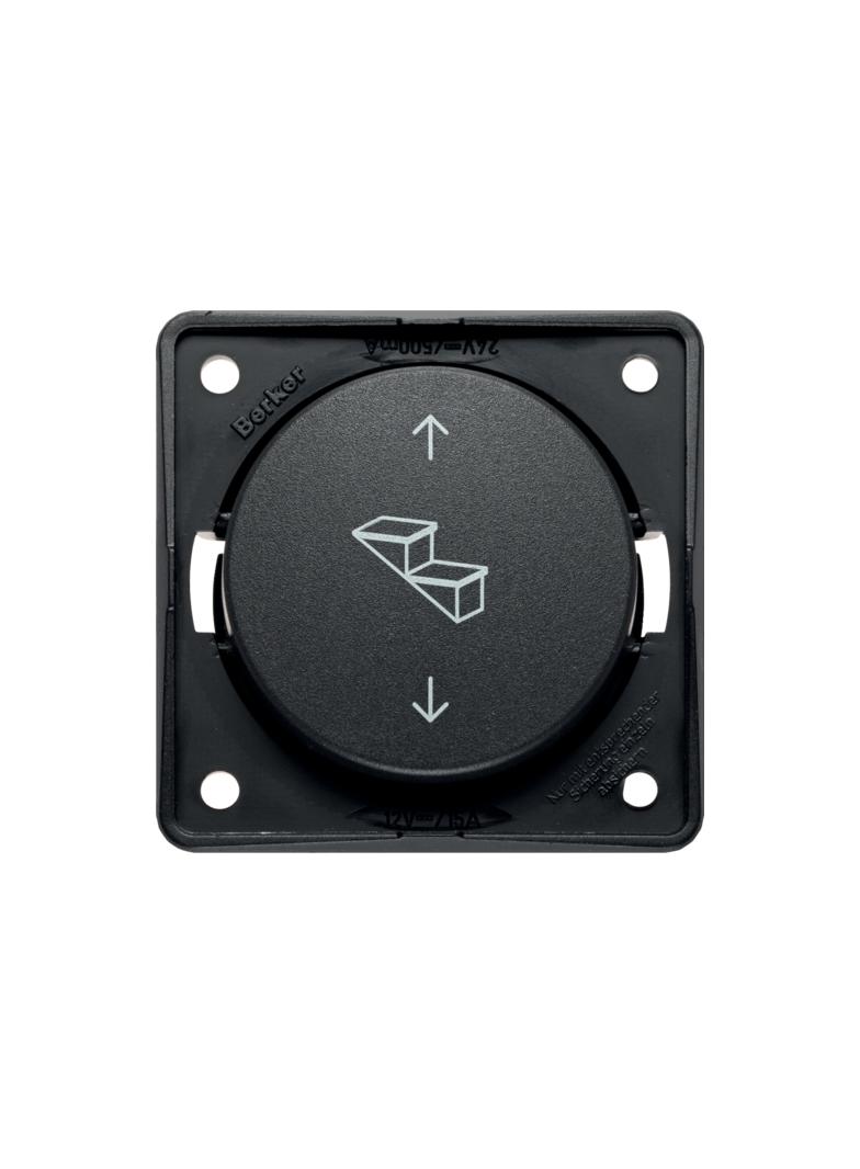 Integro Łącznik przyciskowy odwracający polaryzację z nadrukiem stopni i strzałek, antracyt, mat
