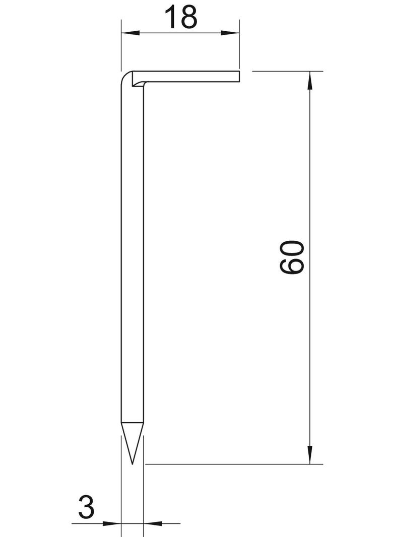 1101, GWÓŹDŹ HAK.60MM ST.3MM CZ.