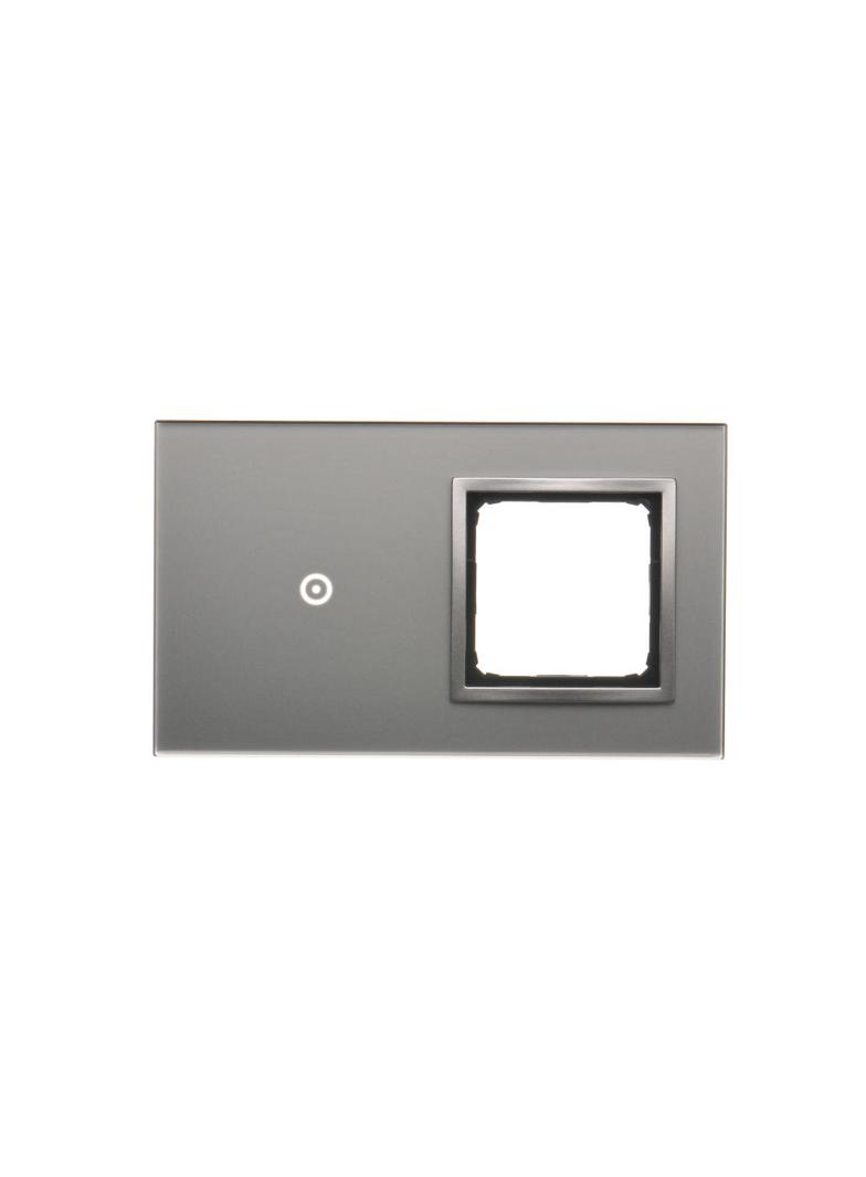 Simon 54 Touch Panel dotykowy S54 Touch 2 moduły 1 pole dotykowe + 1 otwór na osprzęt S54 srebrna mgła DSTR210/71 KONTAKT