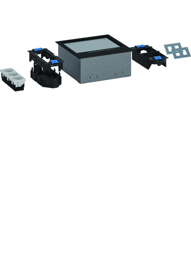 tehalit.VE-EE Zestaw puszka podło-mon IP30 1,5kN Q06 205x205 5mm PA/stal czarny UDKQ069005 HAGER