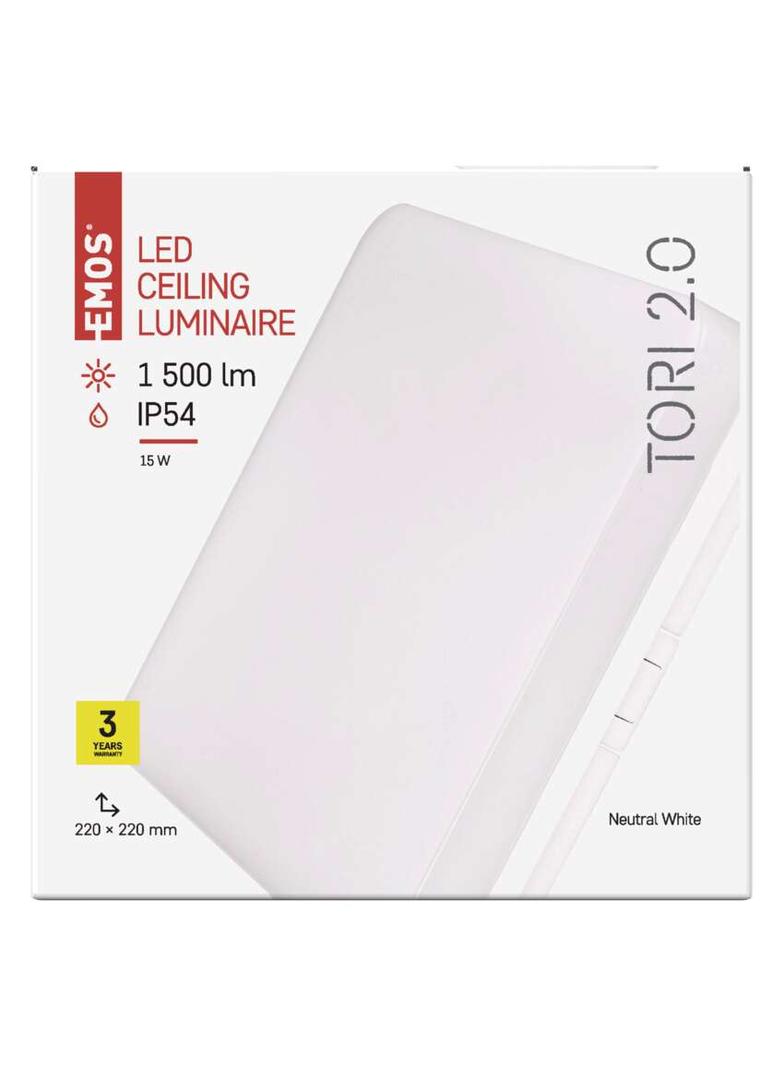 Oprawa LED kwadratowa Tori 15W IP54 neutralna biel ZM4323 EMOS