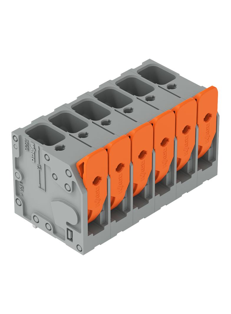 Złączka do płytek drukowanych dźwignia 6mm2 RM 7,5mm 6-bieg szara /40szt./ 2606-3106/020-000 WAGO