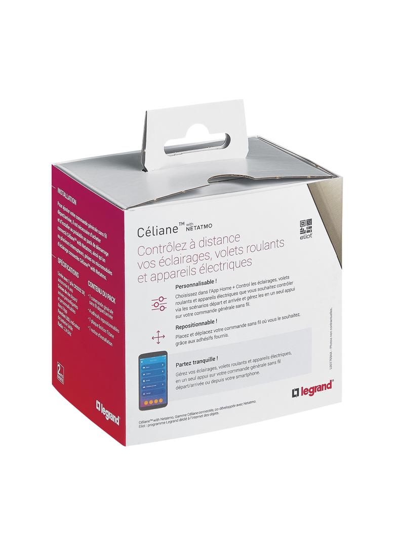 CELIANE WITH NETATMO - ŁĄCZNIK BEZPRZEWODOWY WYJŚCIE/POWRÓT TYTANOWY, Legrand