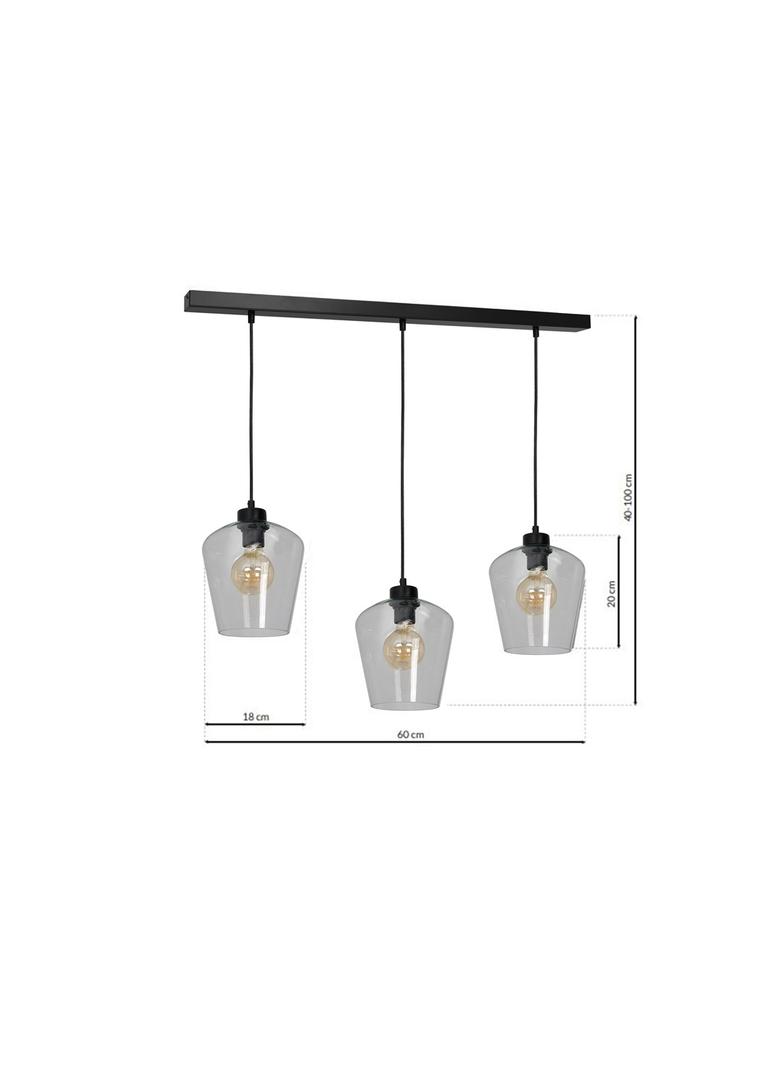 Milagro lampa wisząca Santiago Clear 3xE27 czarna MLP6608