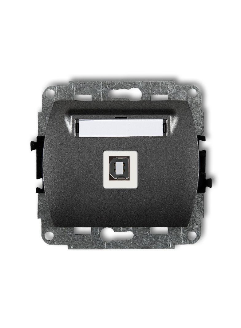 TREND Mechanizm gniazda pojedynczego USB A-B 2.0 grafitowy