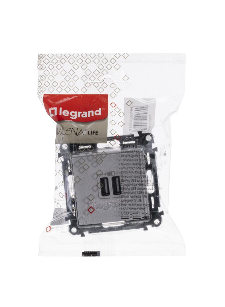 VALENA LIFE ŁADOWARKA Z GNIAZDEM 2 x USB BIAŁA, Legrand