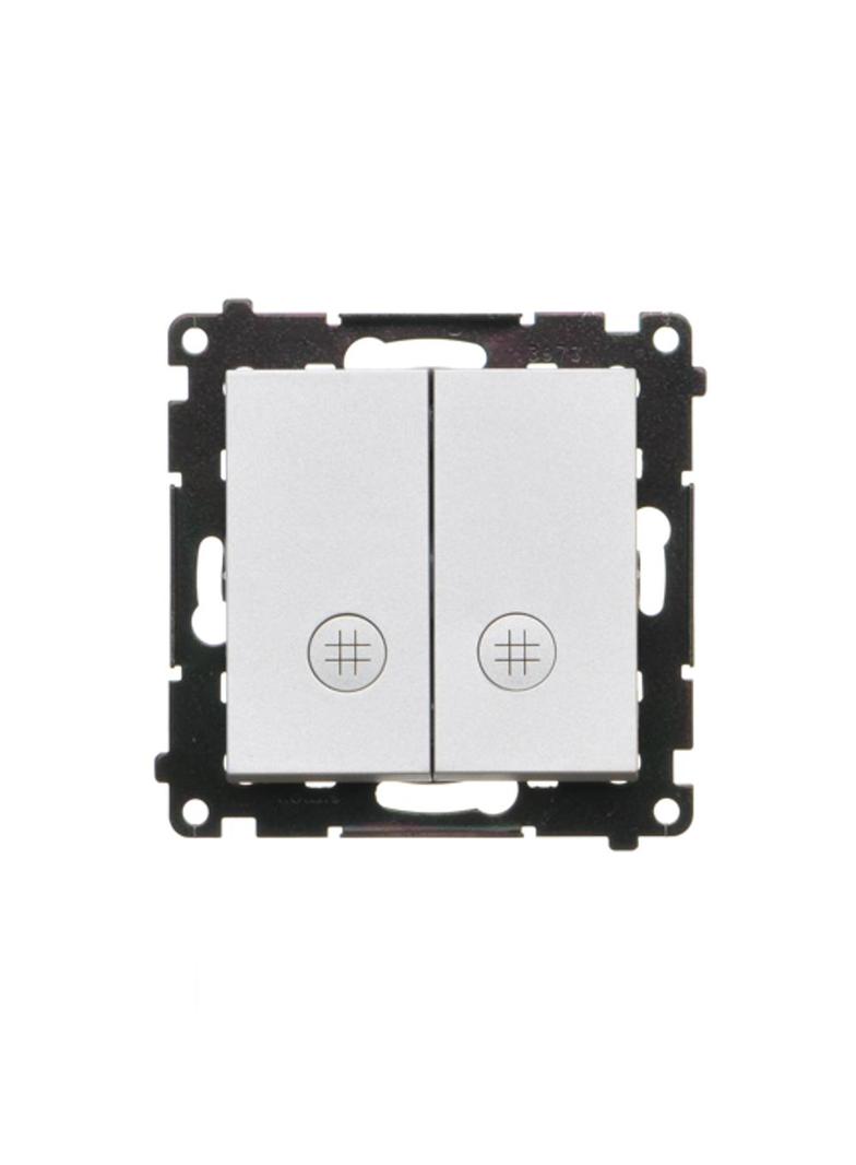 Simon 55 Łącznik krzyżowy podwójny z podświetleniem szybkozłączka Aluminium mat TW7/2L2.01/143 KONTAKT