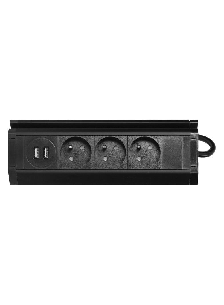 Gniazdo meblowe z uchwytem na telefon ładowarką USB i przewodem 1,5m 3x2P+Z 2xUSB (typ A 2,4A) FS-15