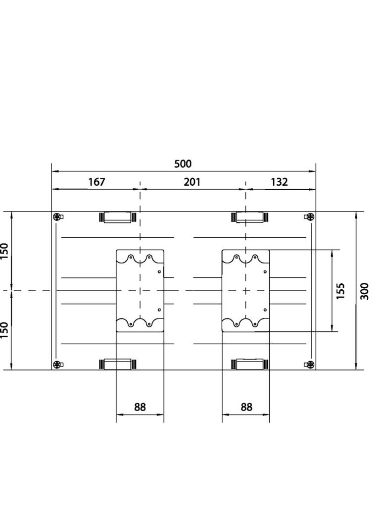 univers N 300x500mm podzespół dla wyłączników mocy H3+ 2xP250 +napęd silnikowy UK22LH1M HAGER