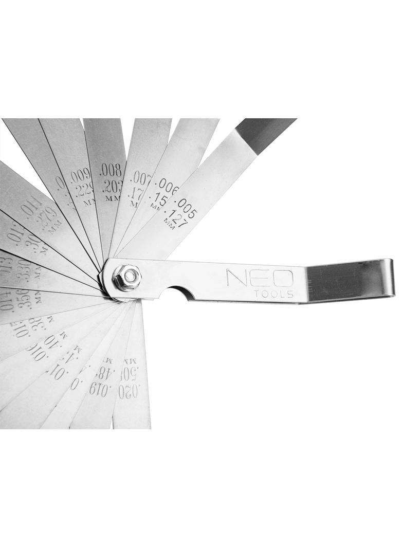 Szczelinomierz 16 listków odgiętych (0.127 - 0.508mm) 65MN/stal nierdzewna