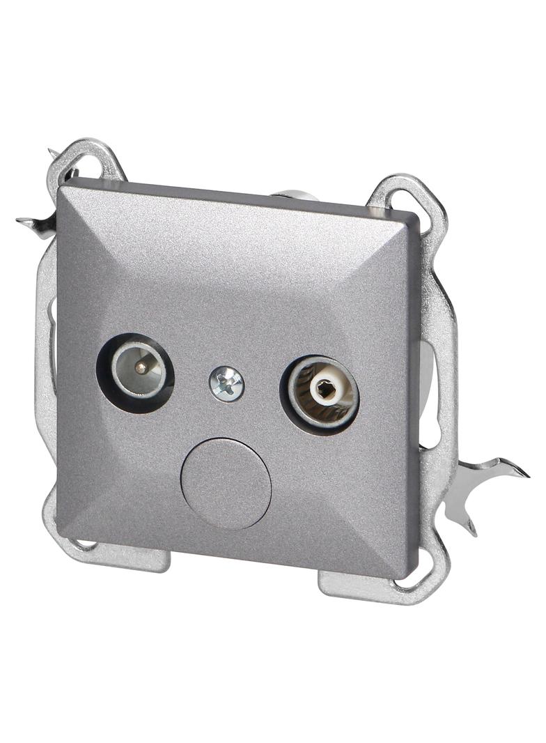 Gniazdo abonenckie "RTV" Pearl, 1,5dbt, GAP-P/K, antracyt