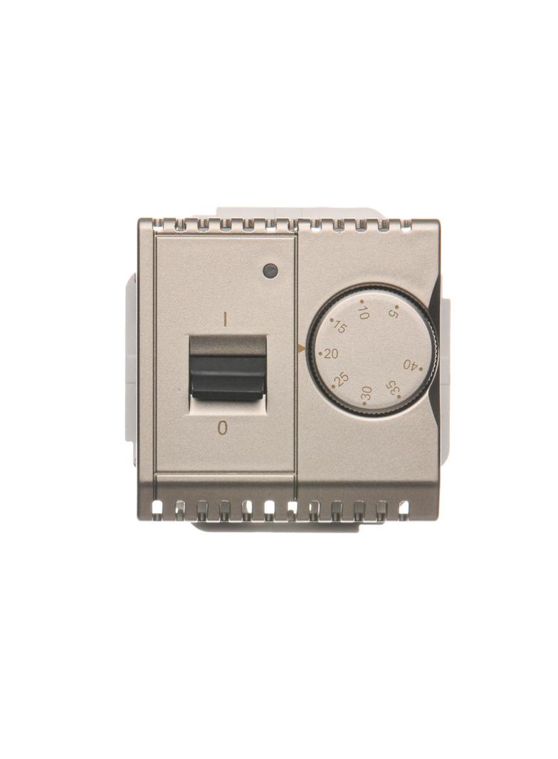 Simon Basic Regulator temperatury z czujnikiem wewnętrznym 16A 230V. Montaż gniazda na wkręty do puszki satynowy BMRT10W.02/29 BMRT10w.02/29 KONTAKT