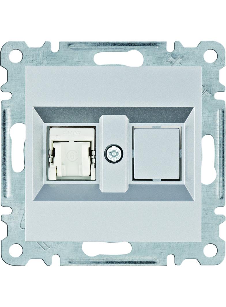 lumina Gniazdo komputerowe pojedyczne RJ45 kat.6 FTP, srebrny