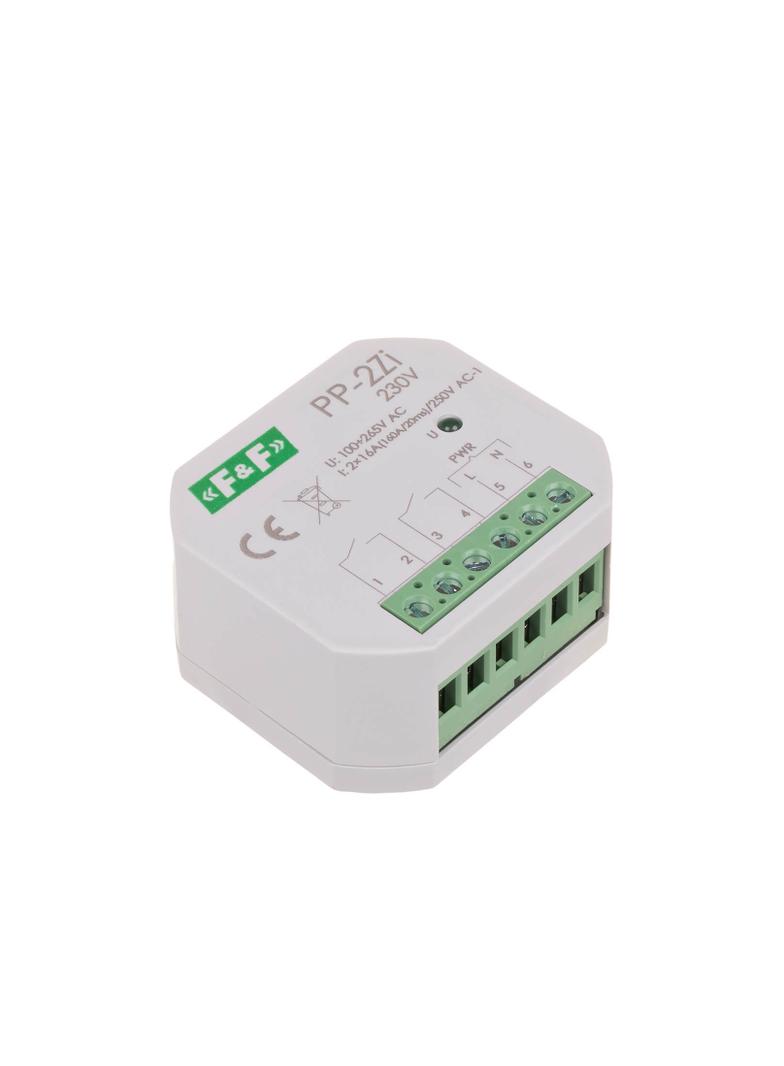 Przekaźnik elektromagnetyczny 2Z 16A montaż podtynkowy U=100-265V AC,styk:2Z 16A (160A/20ms) PP-2Z-LED-230V F&F