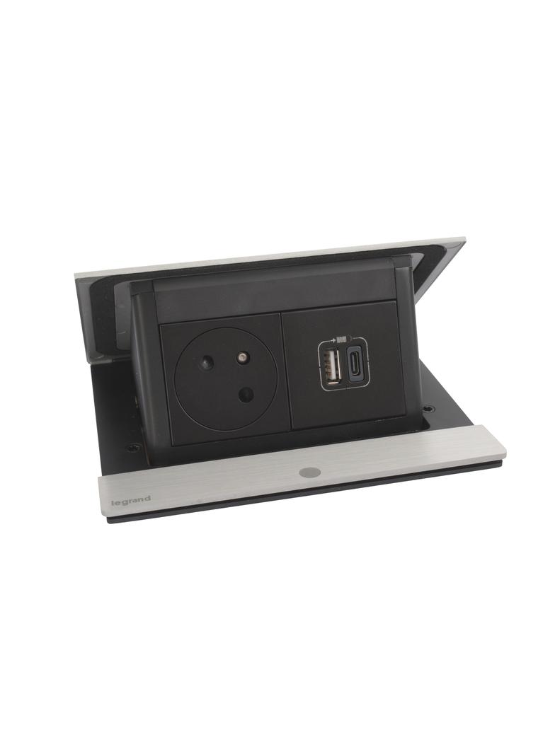 INCARA: POP UP - 2P+Z / USB A+C - 2,0 M-STAL, Legrand