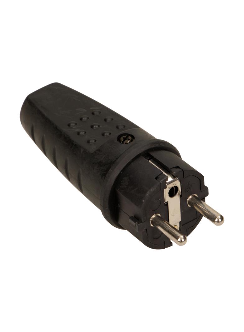 Wtyczka gumowa prosta IP44, czarna OR-AE-1315 ORNO