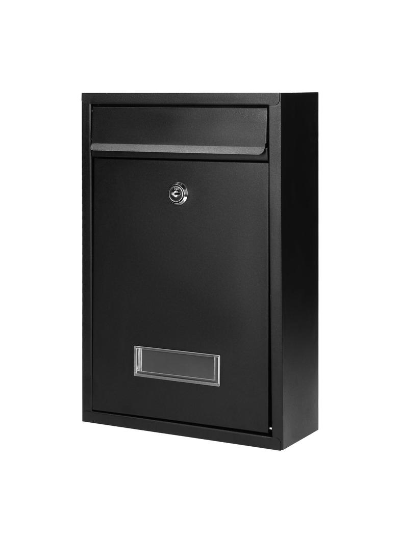 Skrzynka na listy BALI z galwanizowanej stali mała z wizytownikiem kolor czarny MB-3/B ORNO