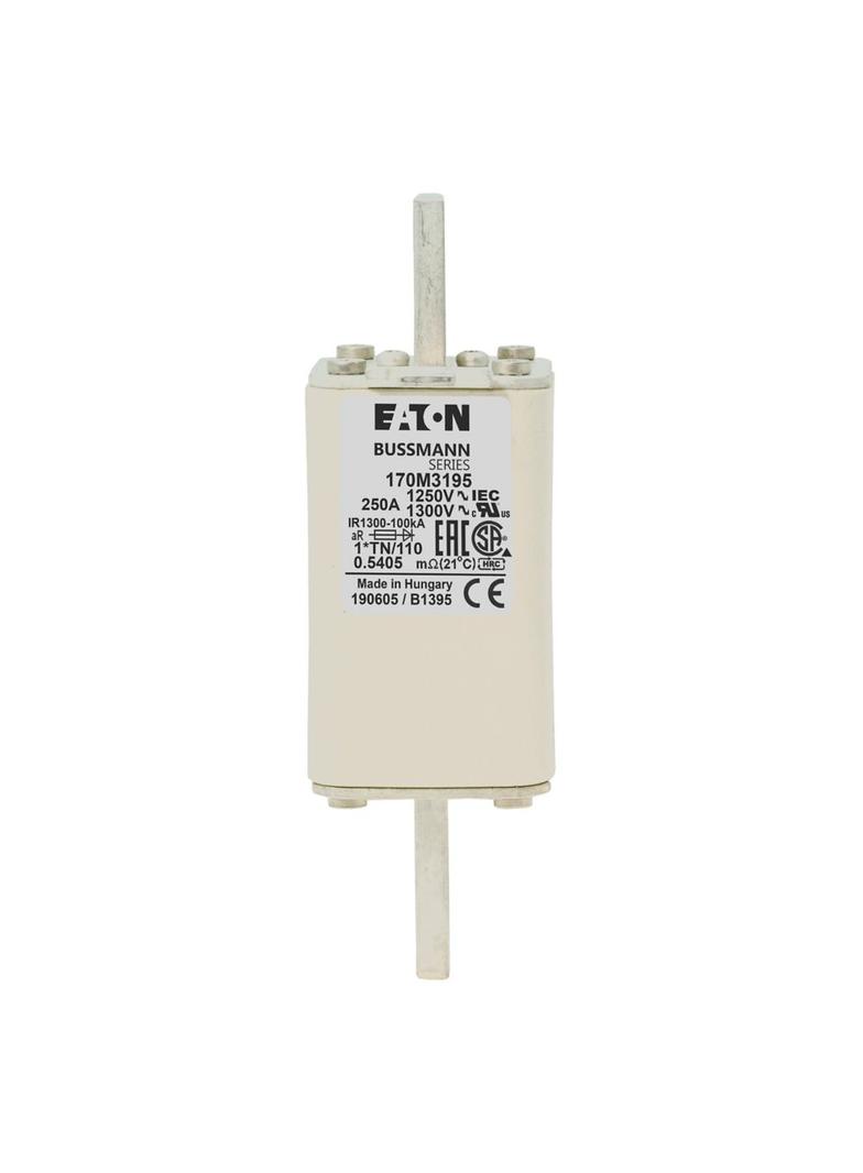 FUSE 250A 1250V 1*TN/110 AR CU Wkładka szybka 250A AC 1250V rozmiar 1 45x58x138 mm a 170M3195 EATON
