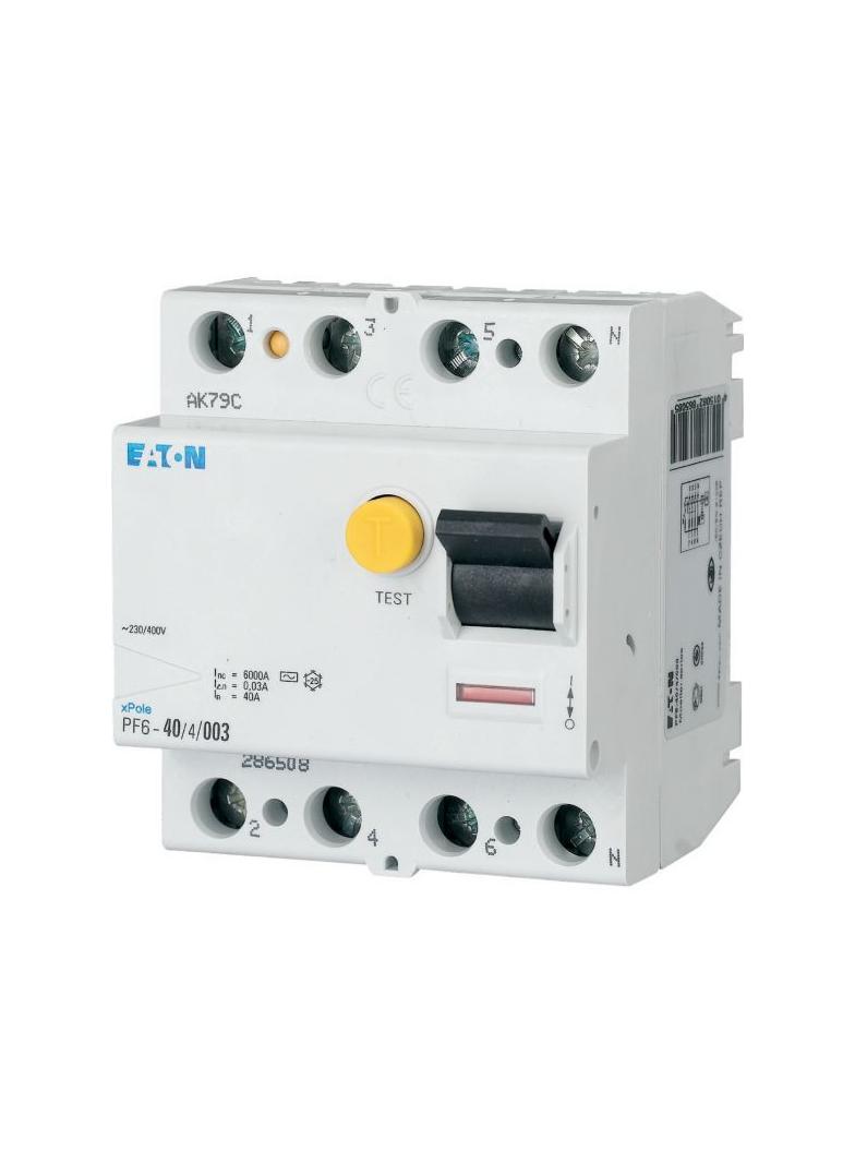 PF6-40/4/01 Wyłącznik różnicowoprądowy 6kA 40A 4P 100mA typ AC 286509 EATON