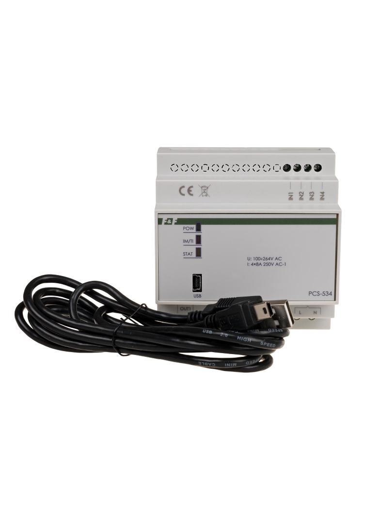 Sterownik sekweRyjny impulsowo-czasowy 4-kanałowy 24-230V AC/DC nastawa od 1s do 100h MAX-PCS-534 F&F