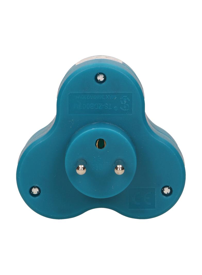 Rozgałęźnik 3x2P+Z turkusowy OR-AE-13134/T ORNO