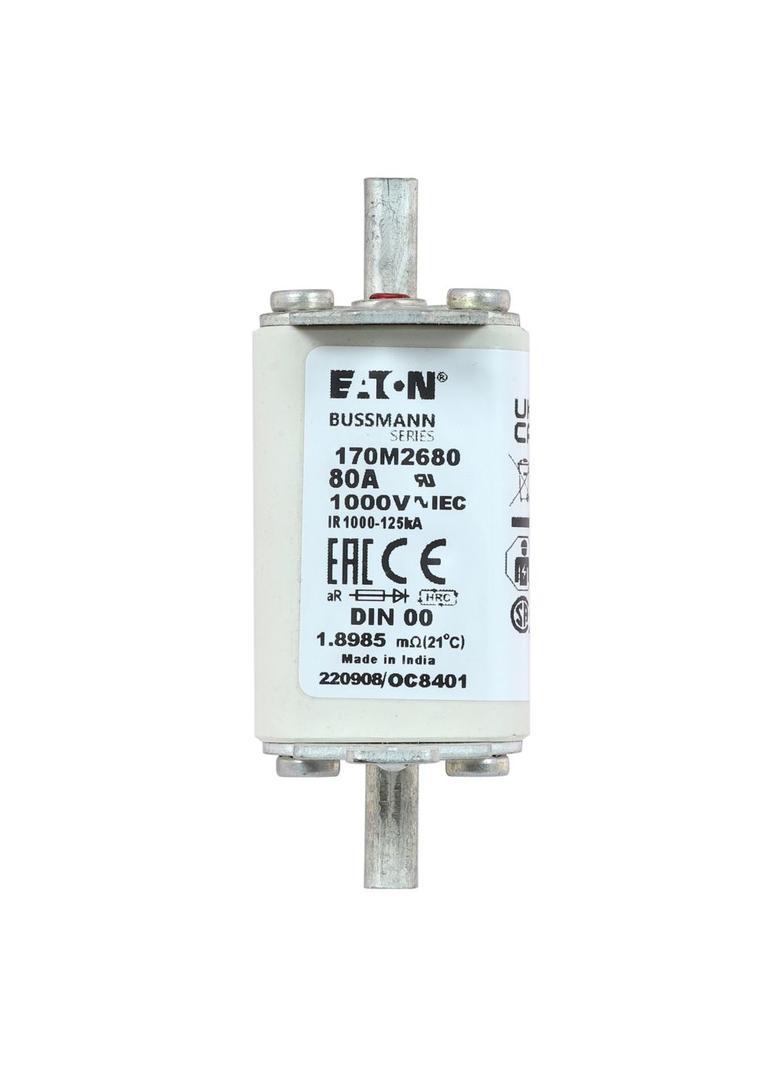 80A 1000V aR DIN 00 TYPE T FUSE Wkładka szybka 80A AC 1000V DIN 00 aR DIN IEC nieizolowane 170M2680