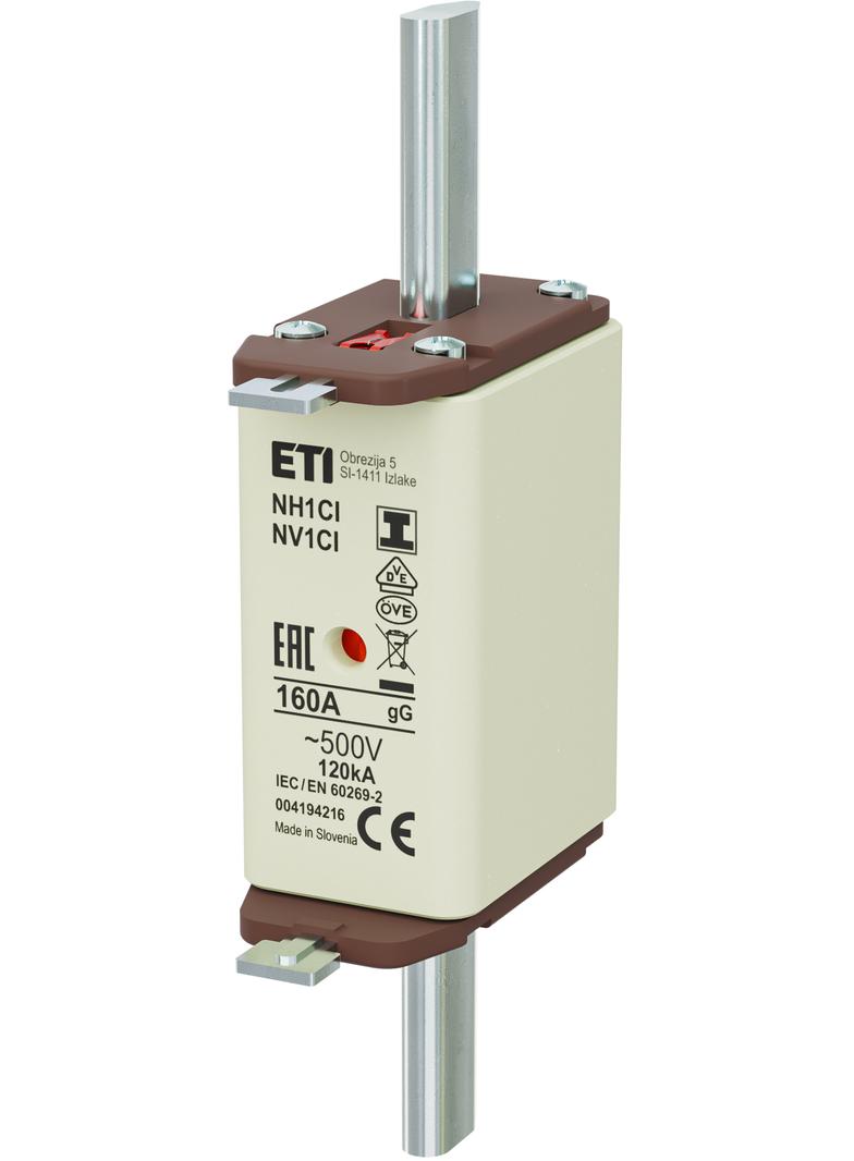 Wkładka topikowa NH zwłoczna KOMBI Zaczepy izolowane NH1C/I gG 160A 500V 004194216 ETI