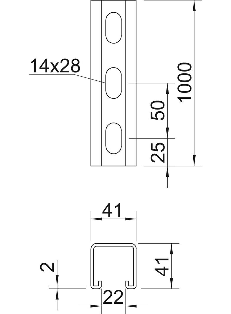 MS 41 L 1M 2 FS, Szyna profilowa