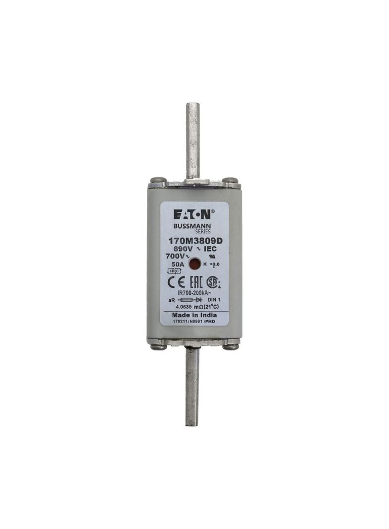FUSE 50A 690V aR DIN 1 HSDNH Wkładka szybka 50A 690V aR DIN 1 podwójny wskaźnik 170M3809D EATON