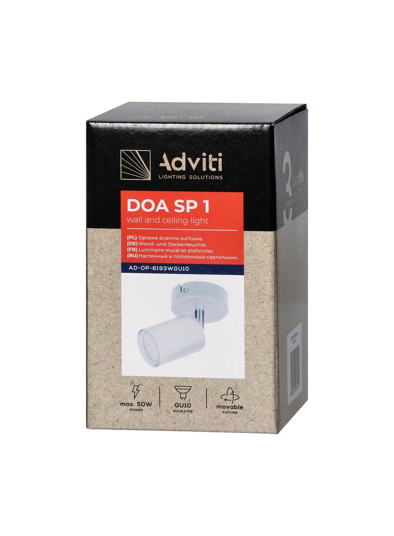 DOA SP 1O, oprawa ścienno-sufitowa, GU10 max. 50W, IP20, biała AD-OP-6193WGU10 ORNO