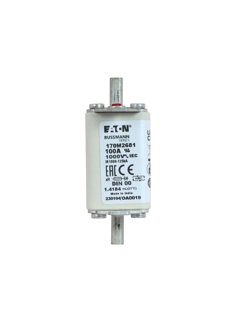 100A 1000V aR DIN 00 TYPE T FUSE Wkładka szybka 100A AC 1000V DIN 00 aR DIN IEC nieizolowan 170M2681
