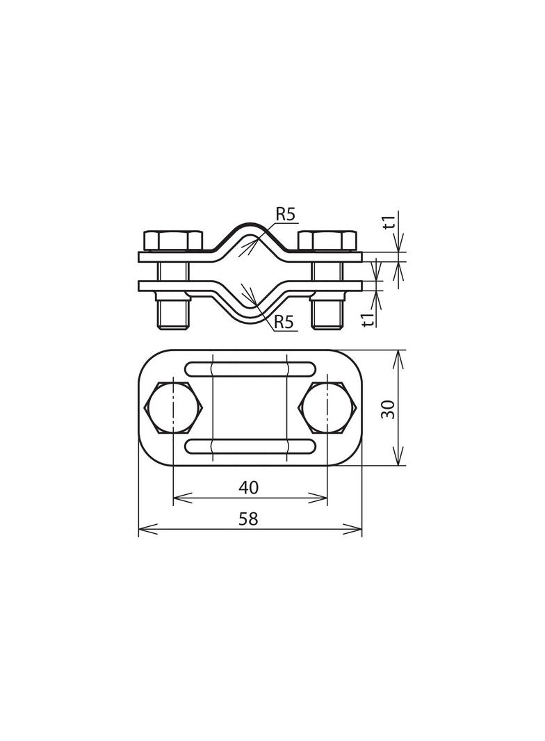 Zacisk probierczy bez przekładki, drut 8-10/8-10 mm, St/tZn