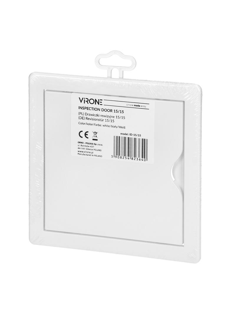 Drzwiczki rewizyjne białe 15x15 cm plastikowe białe ABS VIRONE ID-15/15 ORNO