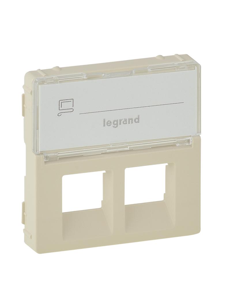 VALENA LIFE PLAKIETKA Z ETYKIETĄ GNIAZDA 2 x RJ 45 KREMOWA, Legrand