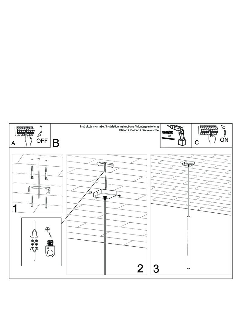 Sollux Lampa Wisząca PASTELO 1 złoty połysk SL.1195