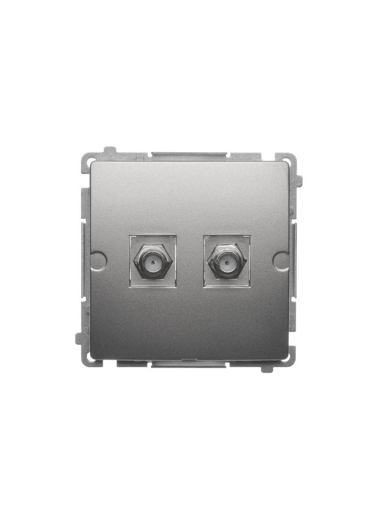 Simon Basic Gniazdo antenowe typu podwójne satynowy