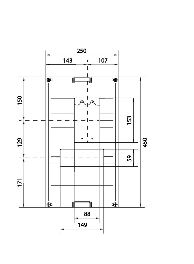 univers N 450x250mm podzespół dla wyłącznika mocy H3+ P250 +FI +napęd silnikowy