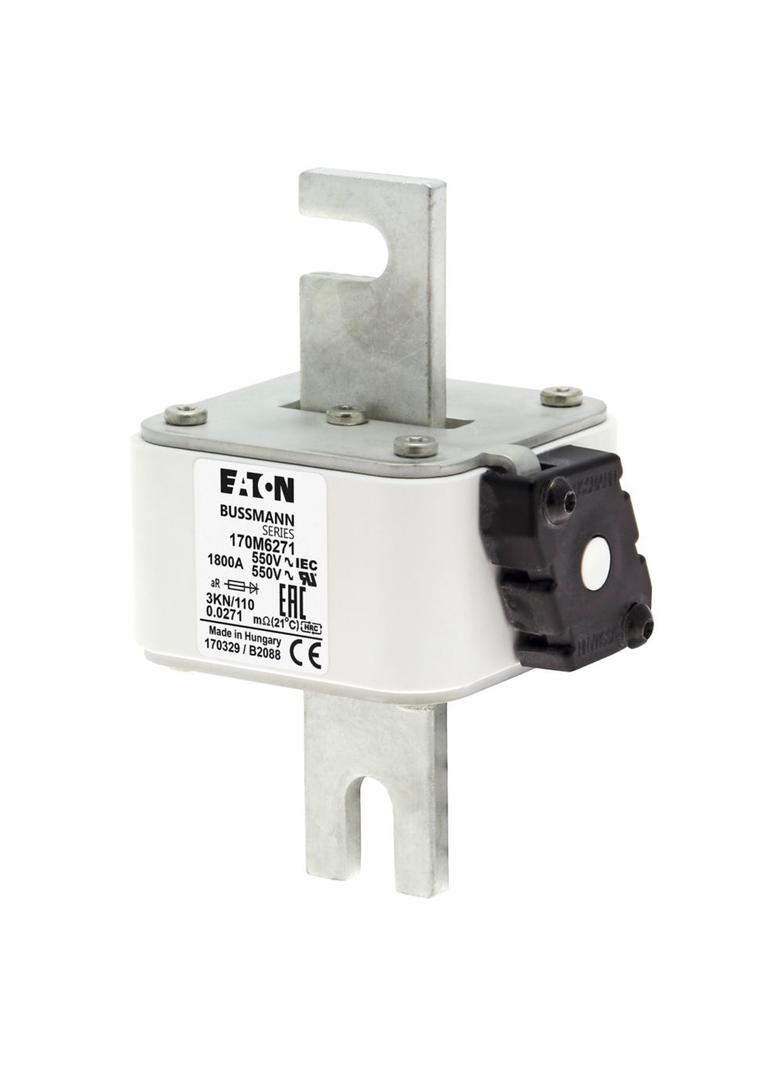 2000A 550V 3KN/110 aR INDICATOR FUSE Wkładka szybka 2000A AC 550V DIN 3 76x92x139 mm aR, 170M6271 EA
