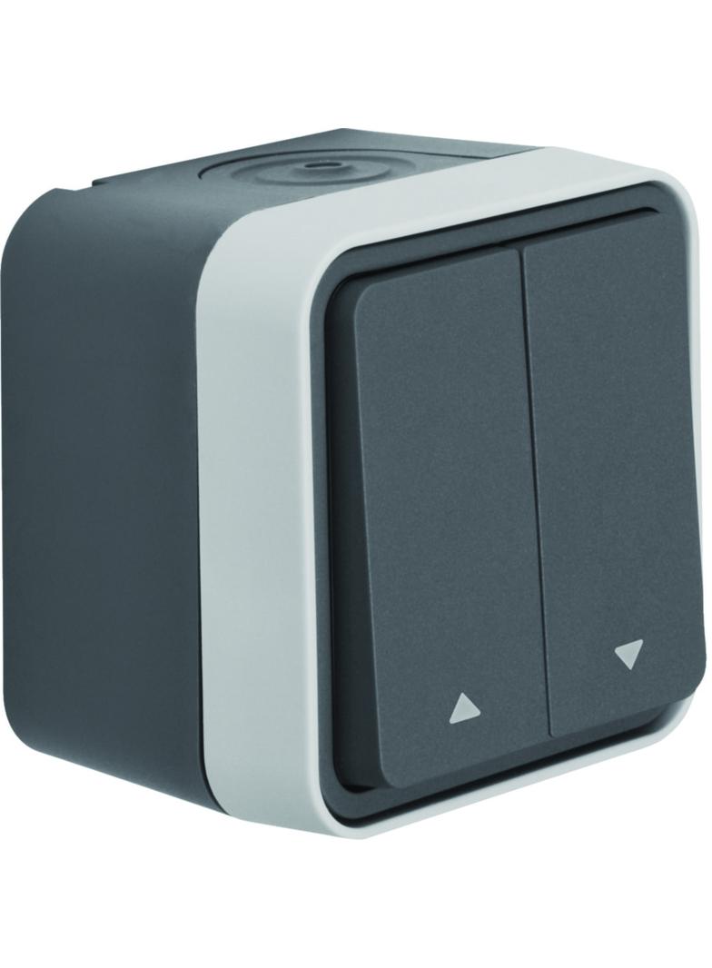 BERKER W.1 Łącznik żaluzjowy przyciskowy kompletny IP55 szary 50753535 HAGER